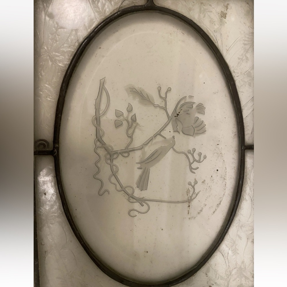 1930s Art Deco Glass Vanity Jewelry Tray Bird Motif Architectural Salvage Decor - Picture 3 of 6